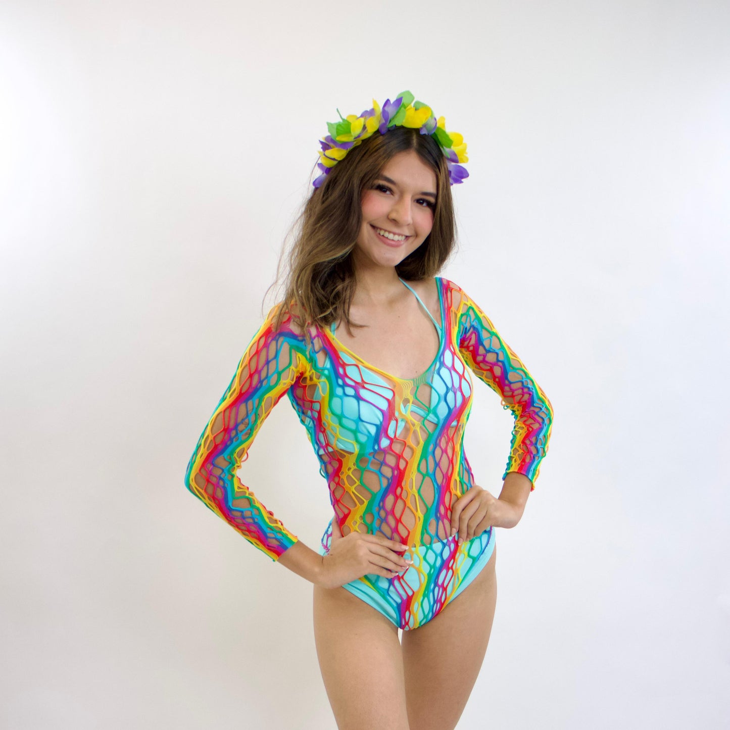 Prism Glow Mesh Bodysuit