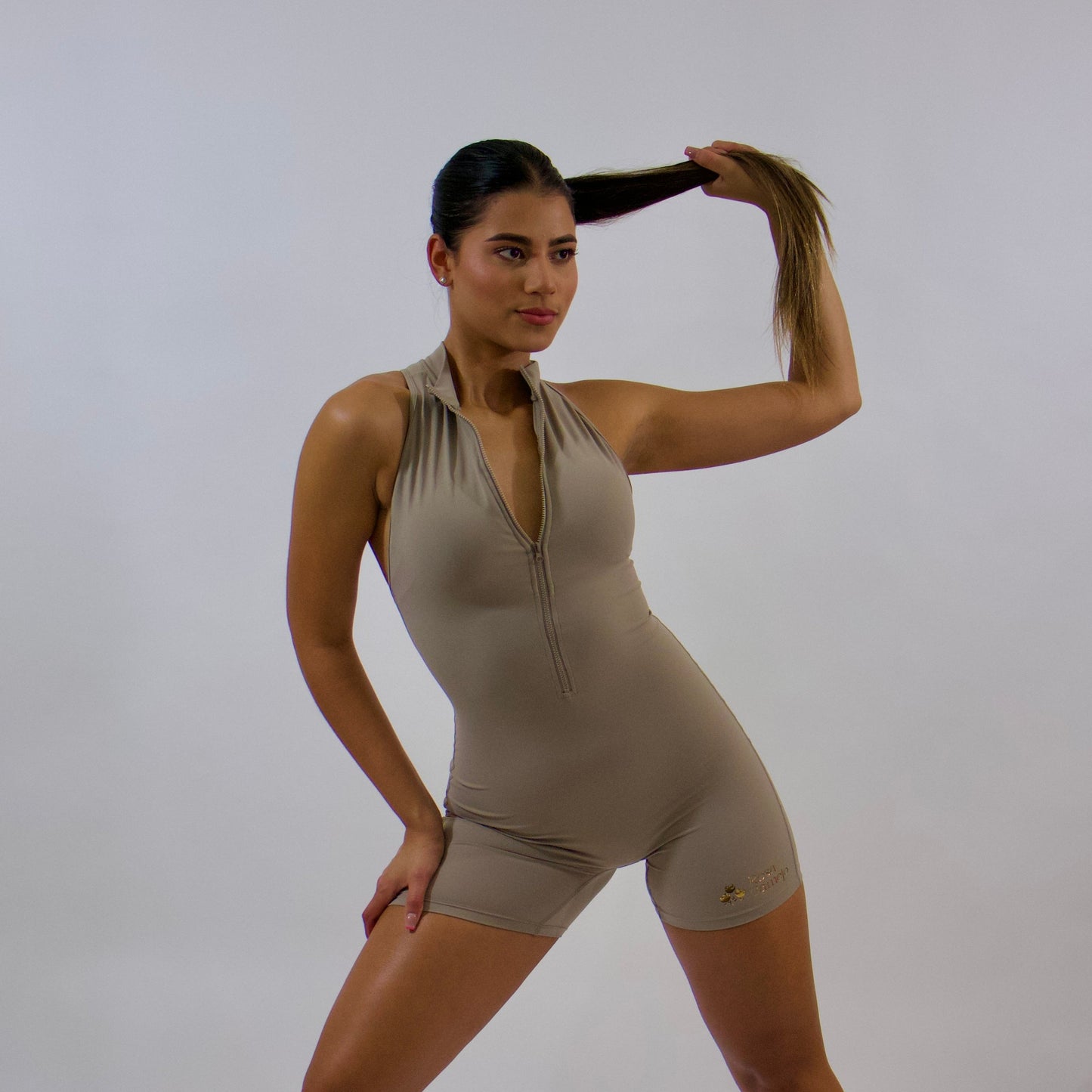 Khaki Flex Jumpsuit